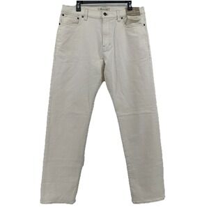 Madewell Men's The 1991 Straight Leg Jeans 34x32 Vintage Canvas Off White Denim